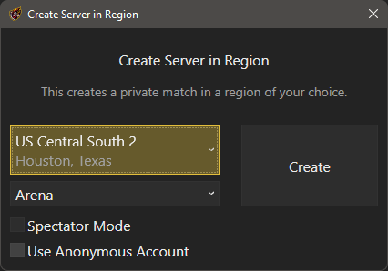 Choose region